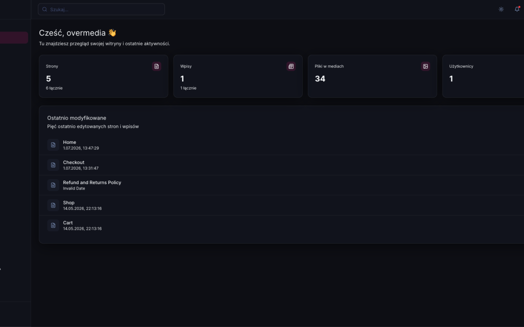 OverCMS 2.0 — autorski system CMS